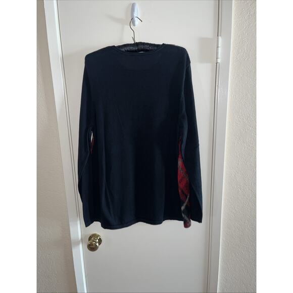 J. Jill Woman Pullover Sweater Size 2X Red Black Plaid Holiday Preppy Classic - Picture 3 of 8